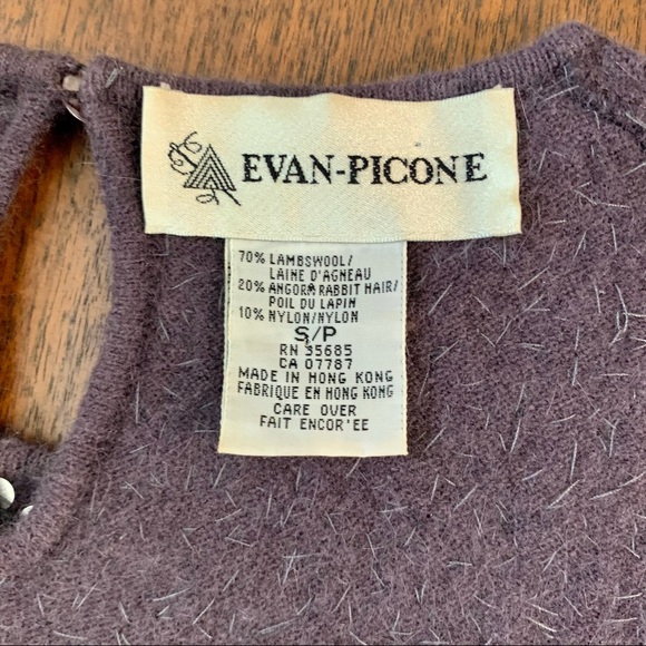 Vintage 90’s Sequined Wool/Angora Sweater/Vest, Sz SP - Picture 8 of 11